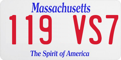 MA license plate 119VS7