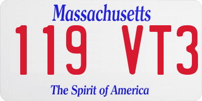 MA license plate 119VT3