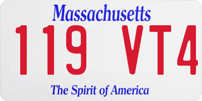 MA license plate 119VT4