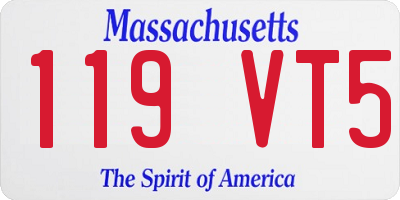 MA license plate 119VT5