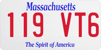 MA license plate 119VT6