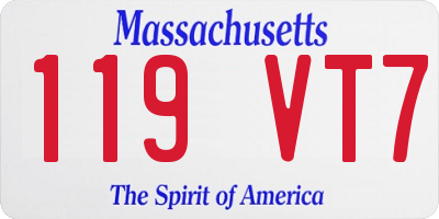 MA license plate 119VT7