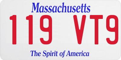 MA license plate 119VT9
