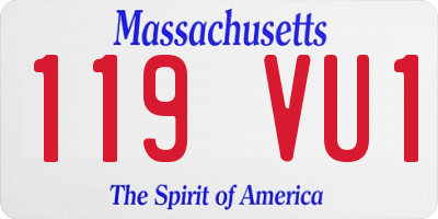 MA license plate 119VU1