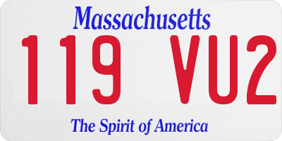 MA license plate 119VU2