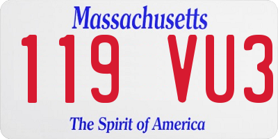 MA license plate 119VU3