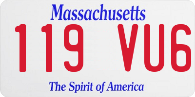 MA license plate 119VU6
