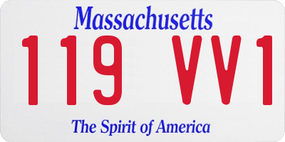 MA license plate 119VV1