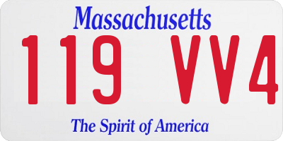 MA license plate 119VV4
