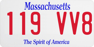 MA license plate 119VV8