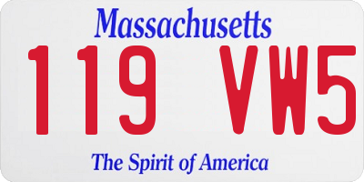 MA license plate 119VW5