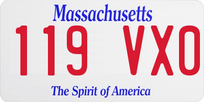 MA license plate 119VX0