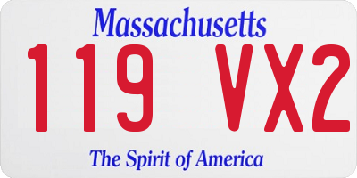 MA license plate 119VX2