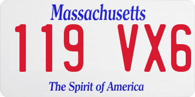 MA license plate 119VX6