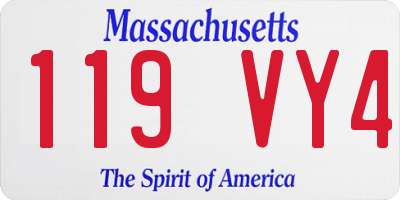 MA license plate 119VY4