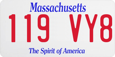 MA license plate 119VY8