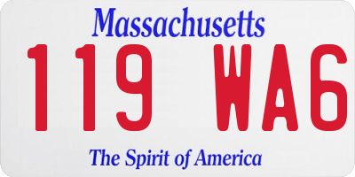 MA license plate 119WA6