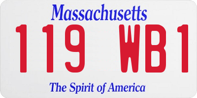 MA license plate 119WB1