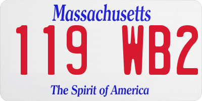 MA license plate 119WB2