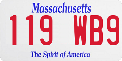 MA license plate 119WB9