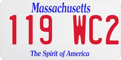 MA license plate 119WC2