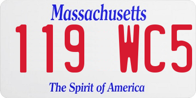 MA license plate 119WC5