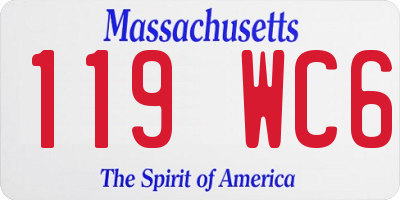 MA license plate 119WC6