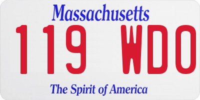 MA license plate 119WD0