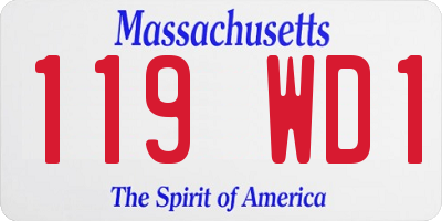 MA license plate 119WD1