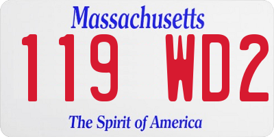 MA license plate 119WD2
