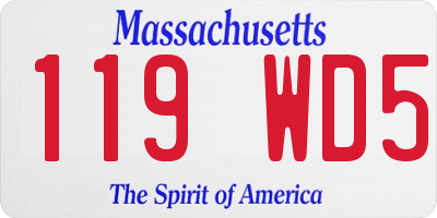 MA license plate 119WD5