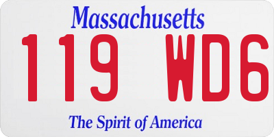 MA license plate 119WD6