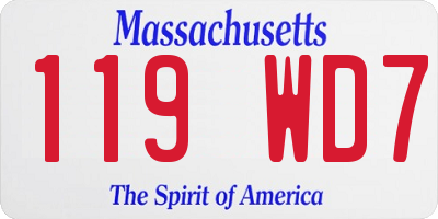 MA license plate 119WD7