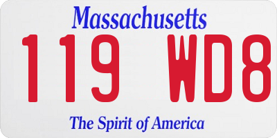 MA license plate 119WD8