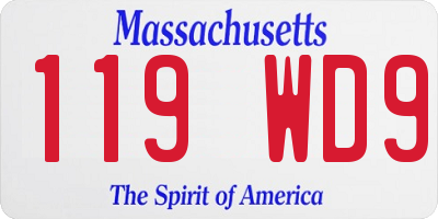 MA license plate 119WD9