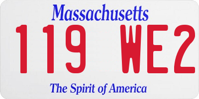 MA license plate 119WE2