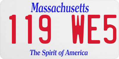 MA license plate 119WE5