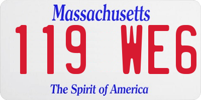 MA license plate 119WE6