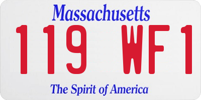 MA license plate 119WF1