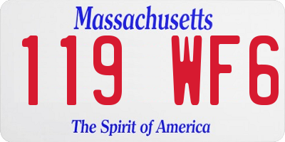 MA license plate 119WF6