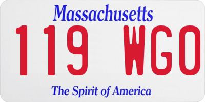 MA license plate 119WG0
