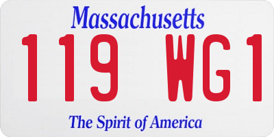 MA license plate 119WG1