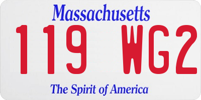 MA license plate 119WG2