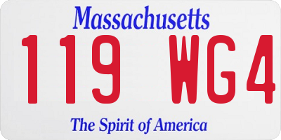 MA license plate 119WG4
