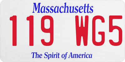 MA license plate 119WG5