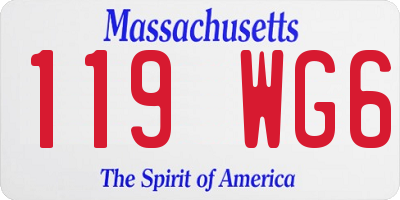 MA license plate 119WG6