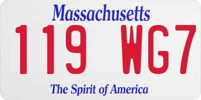 MA license plate 119WG7