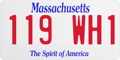 MA license plate 119WH1