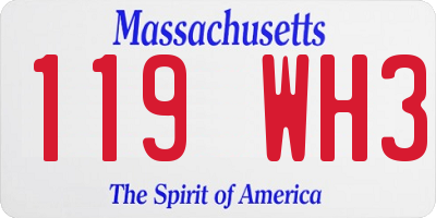 MA license plate 119WH3