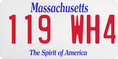 MA license plate 119WH4